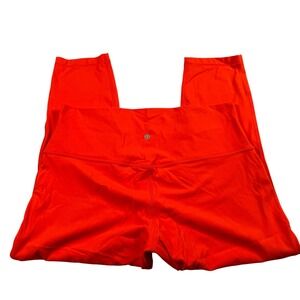 Lululemon Womens 14 Align High Rise Crop 23" Leggings Solar Orange Nulu Yoga Gym